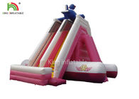 تخصيص حجم الوردي PVC القماش المشمع نفخ المياه الشرائح في الهواء الطلق ملاهي للأطفال
